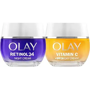 Olay Retinol 24 Crema de Noche y Olay Vitamin C+ SPF30 Crema de Día, 2x50ml