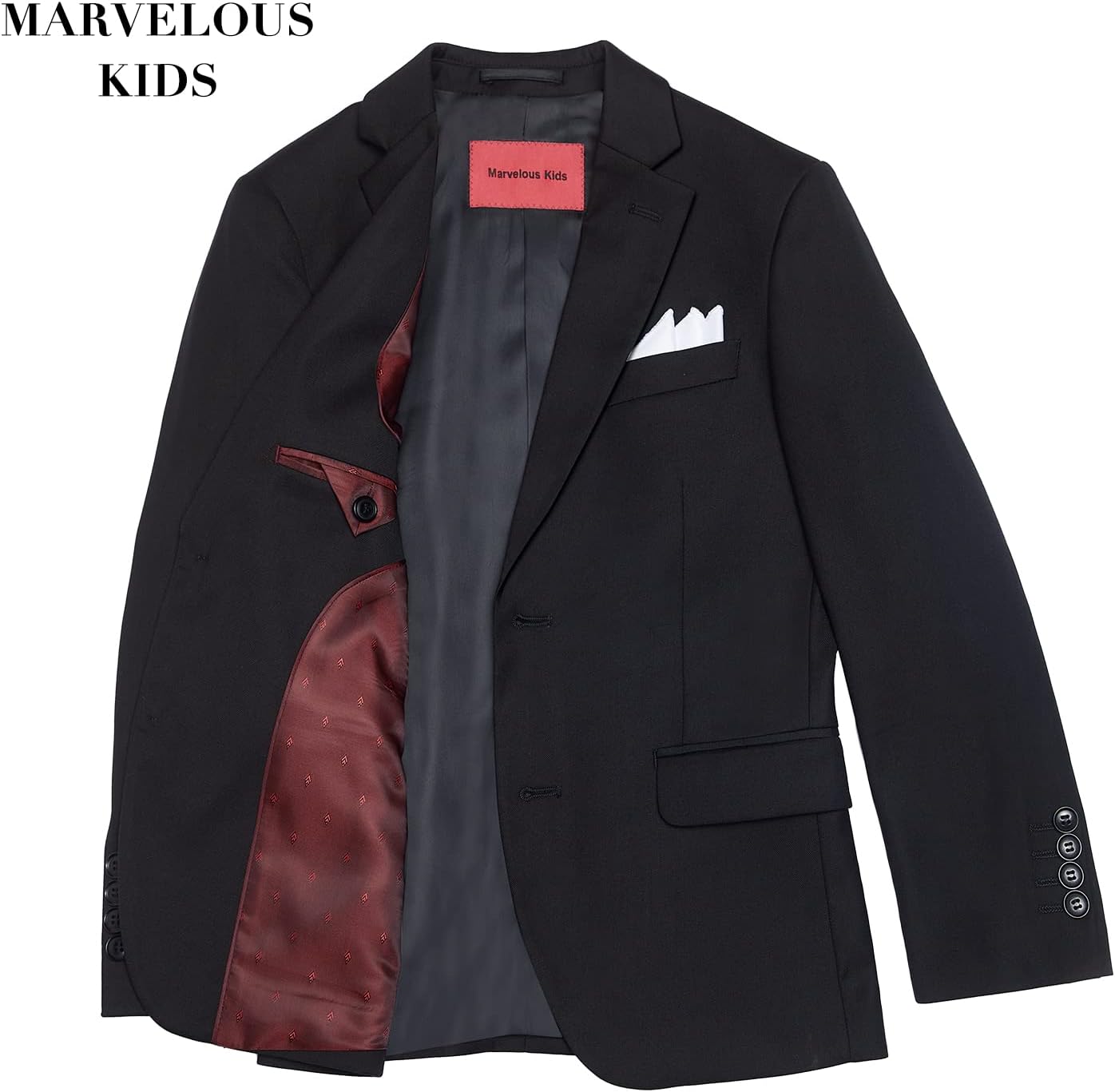 Boys Formal Suit Set 5 Pieces Slim Fit Ring Bearer Outfit Black Suits - Image 5