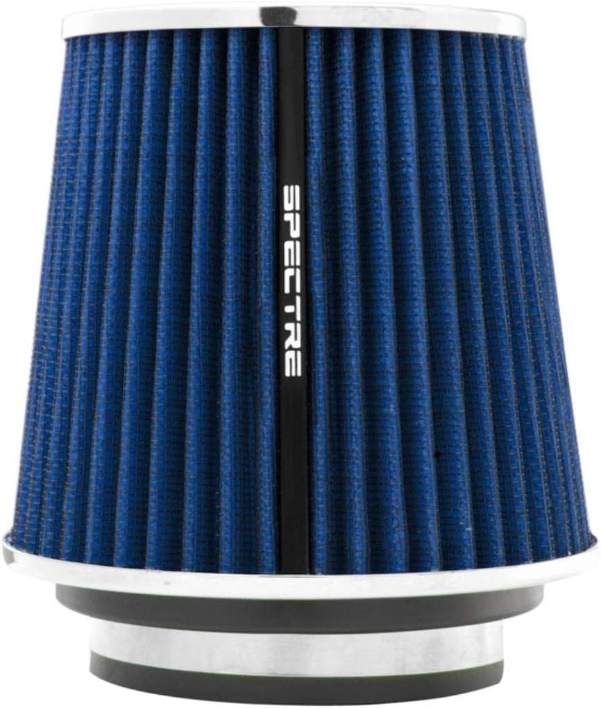 Spectre Performance Universal Clamp-On Air Filter: High Performance,Washable Filter: Round Tapered; 3 in/3.5 in/4 in Flange ID; 6.719 in (171mm) H; 6 in (152mm) Base; 4.75 in (121mm) Top,SPE-8136,Blue
