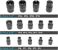 Vista 3 de Juego de llaves de vaso externas Torx Plus de 6 puntos EP Socket EP4, EP5, EP6, EP7, EP8, EP10, EP11, EP12, EP14, EP16, EP18, EP20, EP22, EP24