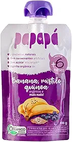 Papinha Orgânica de Banana, Mirtilo E Quinoa 100g - Papapá