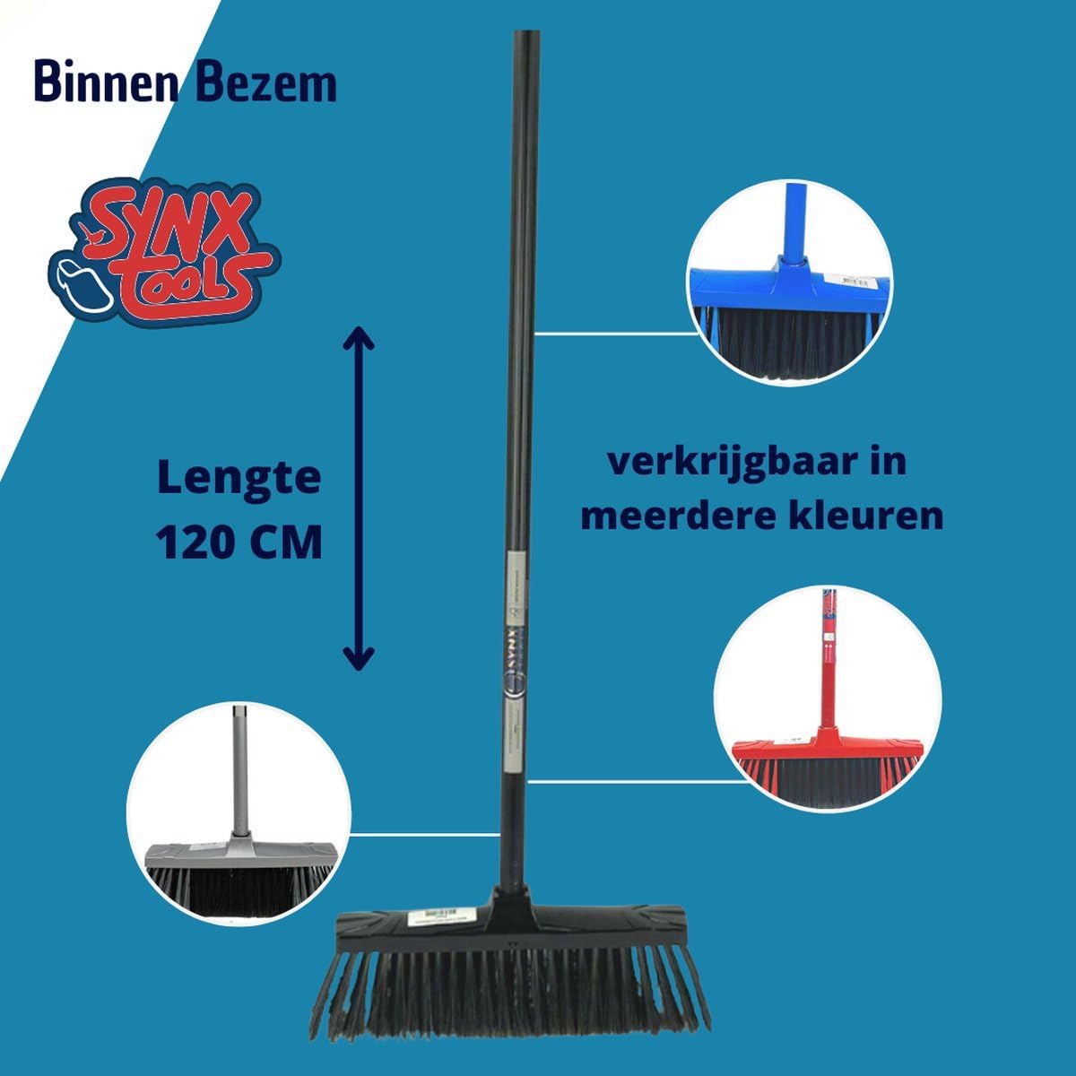 Synx Tools Hallenfeger 100cm Rosshaar - Weicher Besen Mit 160cm Stiel