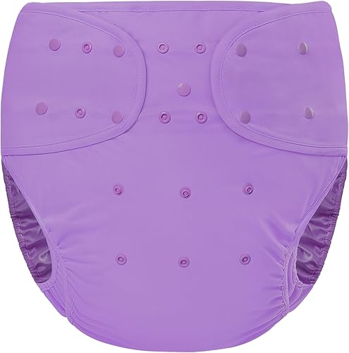 Littleforbig Lavable Ajustable Reutilizable Impermeable Primaria Comodidad Tela Adulto Pañal Cubierta De Un Tamaño Púrpura
