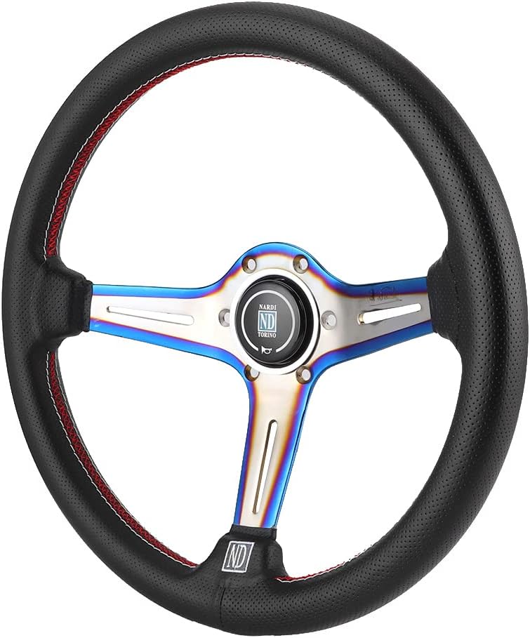 14in Leather Steering Wheel Leather Wrapped Racing Wheel