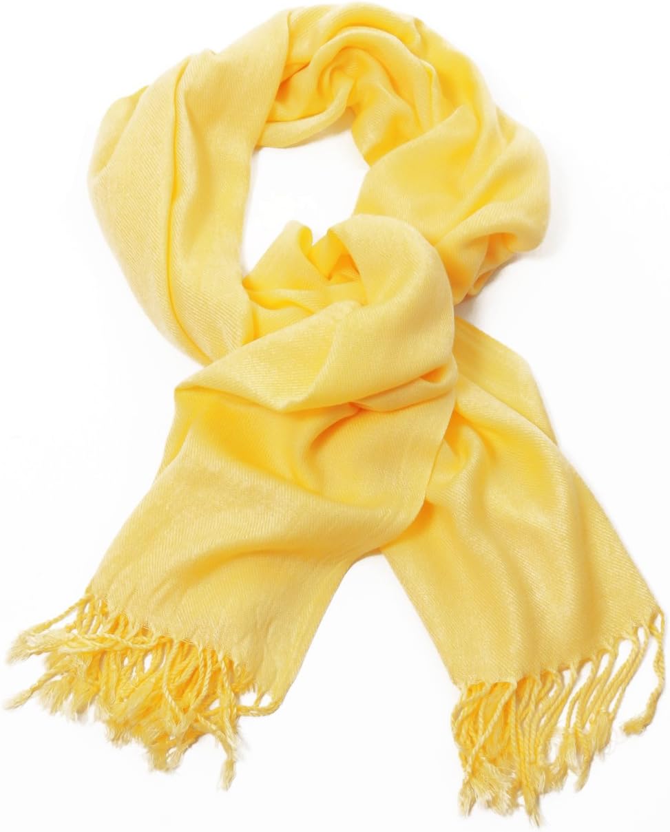 Super Soft Pashmina Shawl Wrap Stole Fashion Scarf | Various Colors | (YELLOW)
