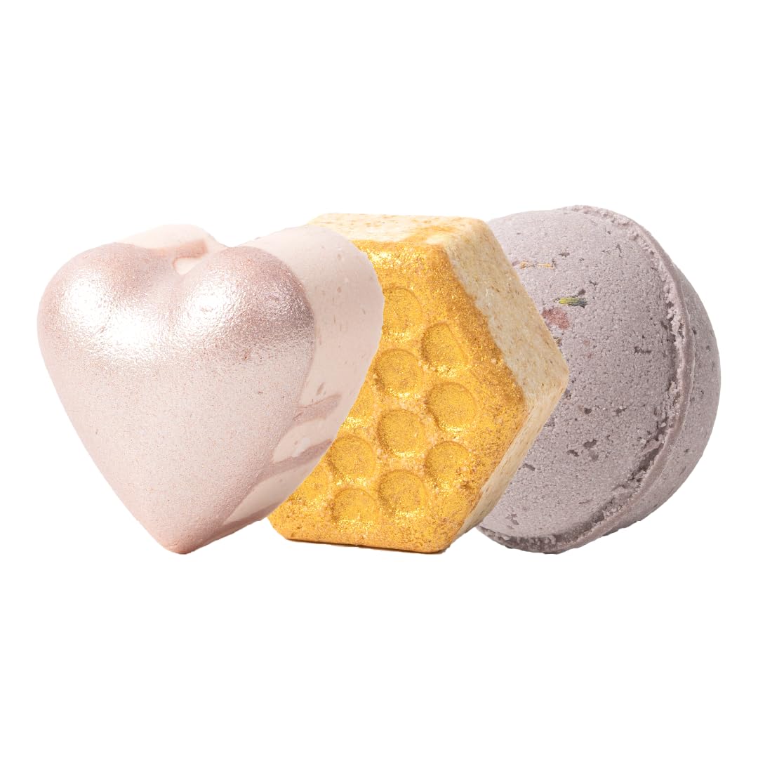 Pacha Soap Co. Froth Bath Bombs - Jasmine Gardenia, Sweet Honey Almond, and French Lavender Scents, Handmade, Nourishing & Moisturizing Bath Bombs