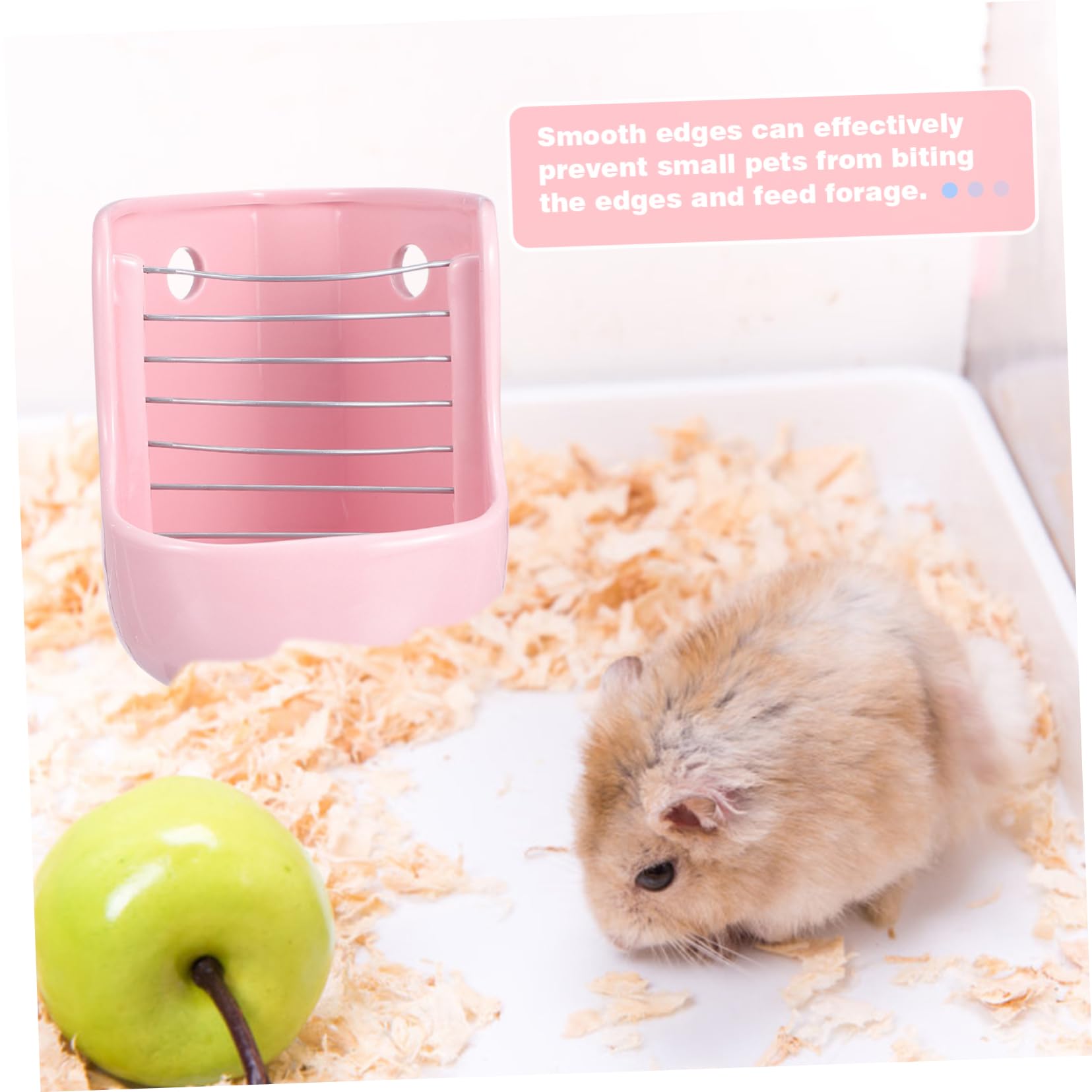 Mangiatoia per Piccoli Animali in Ceramica Rosa, Supporto Fisso | Conigli e Cavie, Superficie Liscia, Installazione Semplice, Uso per Cibo e Fieno