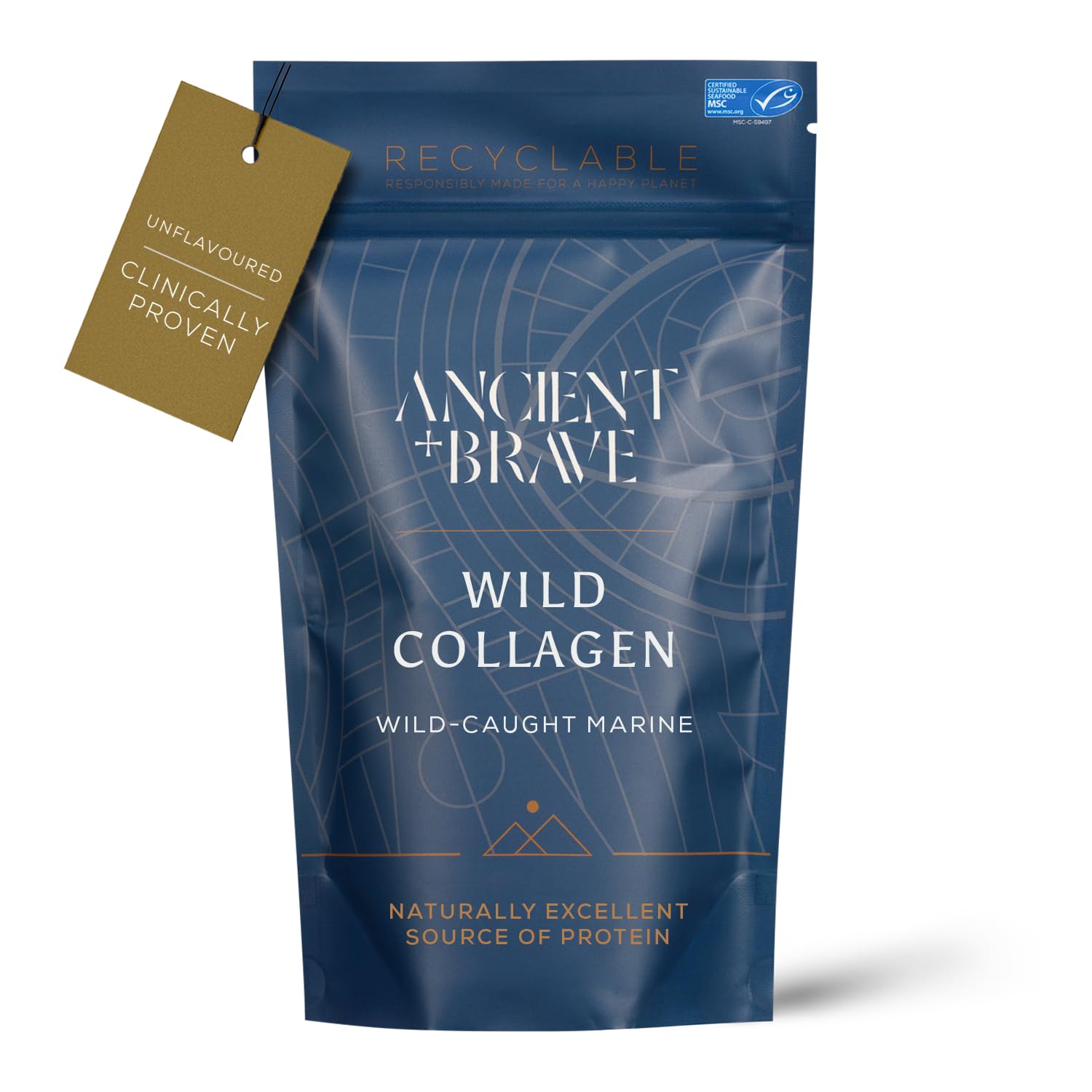 Sponsored Ad – Ancient + Brave Wild Collagen Powder 200g - Pure Hydrolyzed Marine Collagen Peptides (Fish) - Best Collagen Powder for Women - High Protein - Compostable Packaging Paper - 30 Day Supply