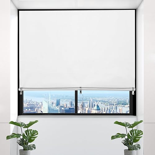 Persianas para ventanas, persianas enrollables 100% opacas, 36 x 72 pulgadas, sin cables, con cintas, sin taladro, persianas opacas de viaje, disponible en Yaxa Peru