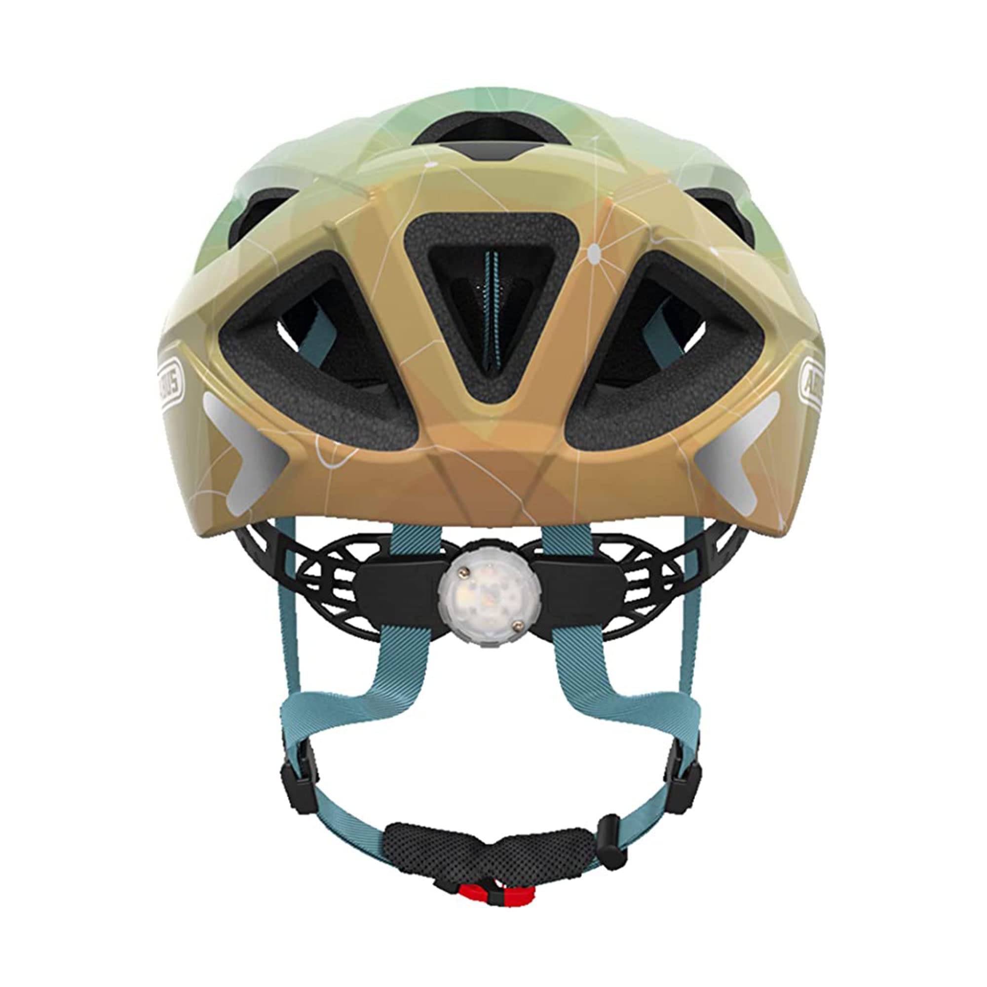 ABUS Kask Rowerowy Aduro 2.0 z Oświetleniem, Jasnon./Pomarań., Rozm. S | Sportowy kask miejski, In-Mold EPS i poliwęglan, dobra wentylacja, odblaski