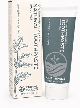 10% Nano-Hydroxyapatite Toothpaste Fluoride-Free nHAp Formula, Remineralizing Enamel, Natural Whitening & Sensitive Teeth Natural Ingredients, Prebiotic & Microbiome Support, Sweet Mint