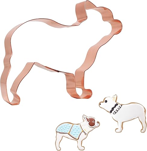 The Fussy Pup Cortador de galletas Bulldog francés de 4.75 pulgadas, hecho a mano, cobre sólido, fabricado en Estados Unidos, regalos para amantes