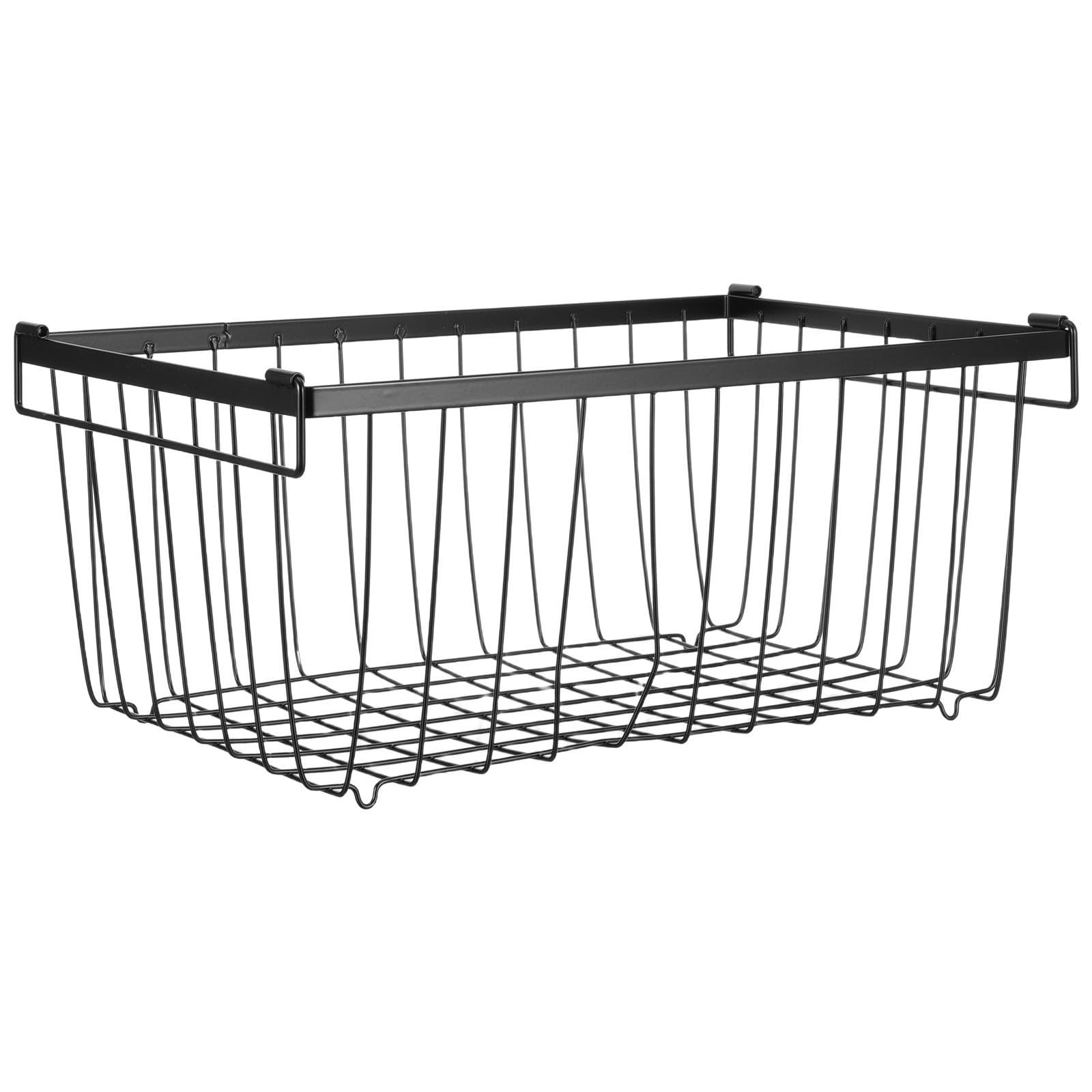 Cestas Organizadoras de Alambre Negro para Congelador Horizontal Diseño Adaptable y Acero al Carbono Resistente para Almacenamiento Seguro en Cocina