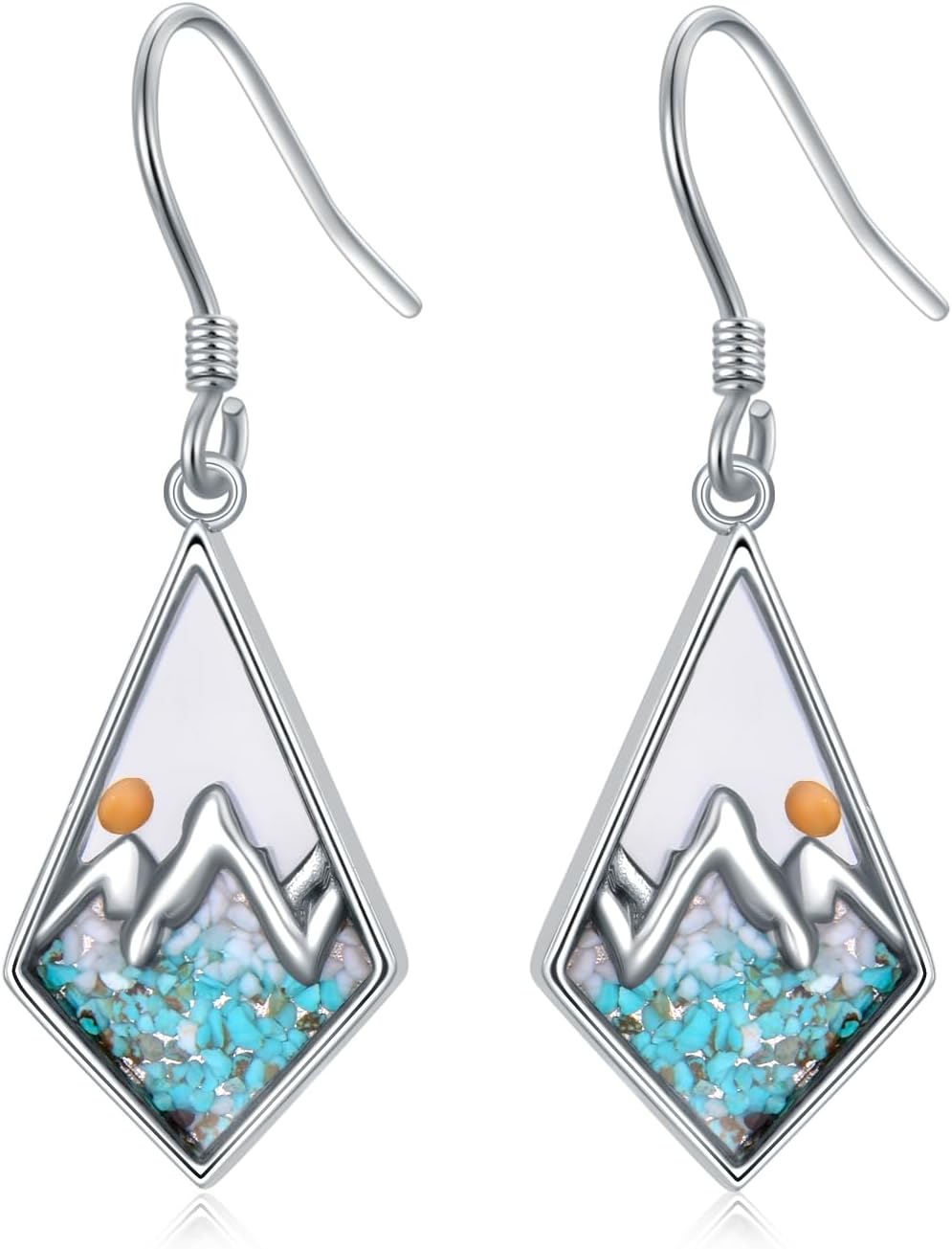 OHAYOO Moonstone Teardrop Earrings – 925 Sterling Silver Filigree Daisy Dangle Jewelry Gift for Women, Mom, Wife, Daughter