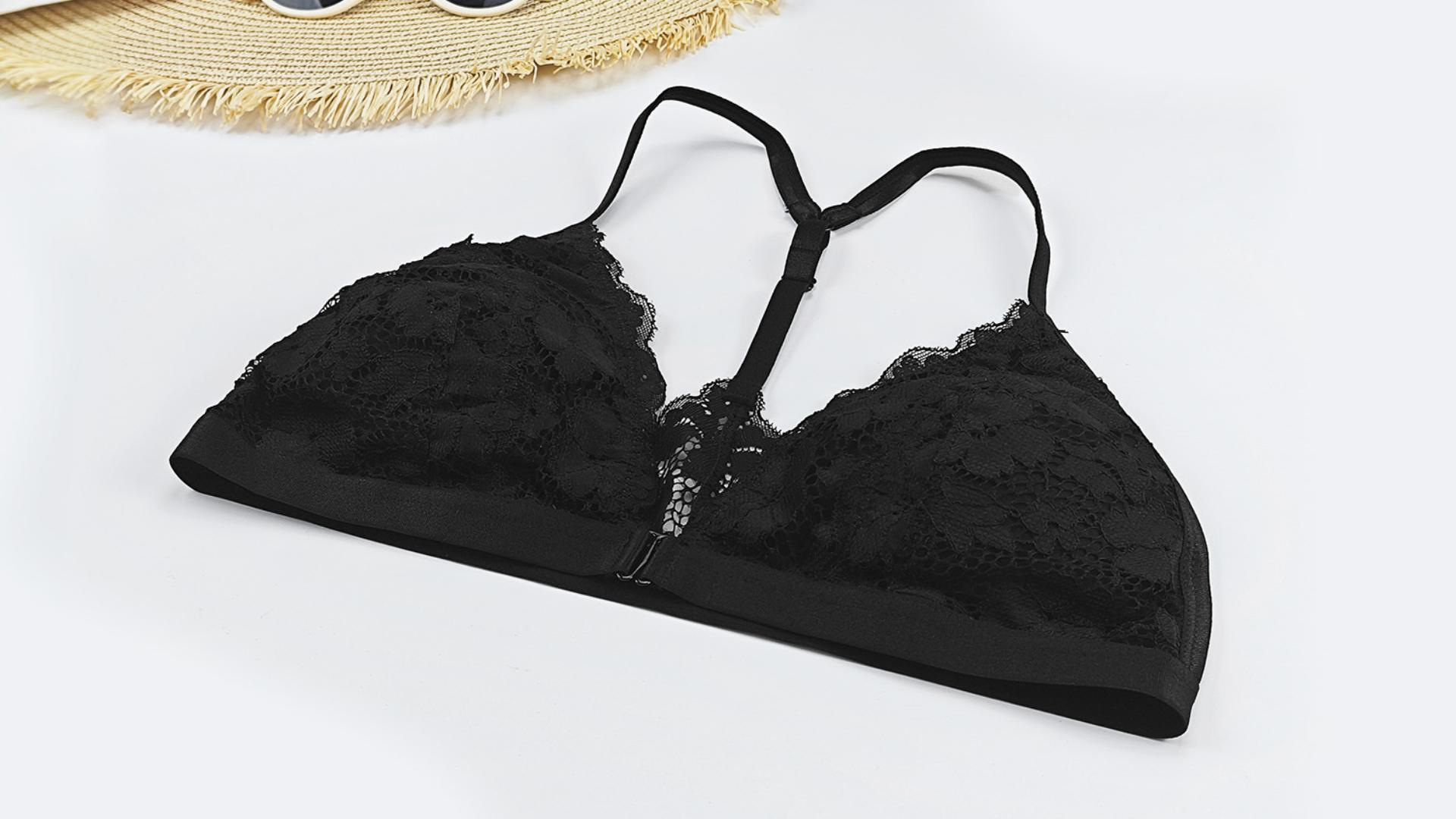 SHEKINI Lace Bralettes for Women Front Clasp Closure Bra Padded