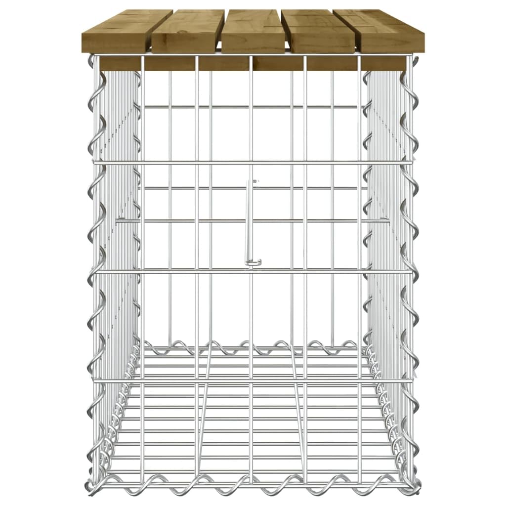 vidaXL Banc de Jardin Design Gabion 63x31,5x42 cm Bois de pin imprégné, siège de Jardin, Banc de Parc, Banc de Pique-Nique de Jardin, Banc extérieur