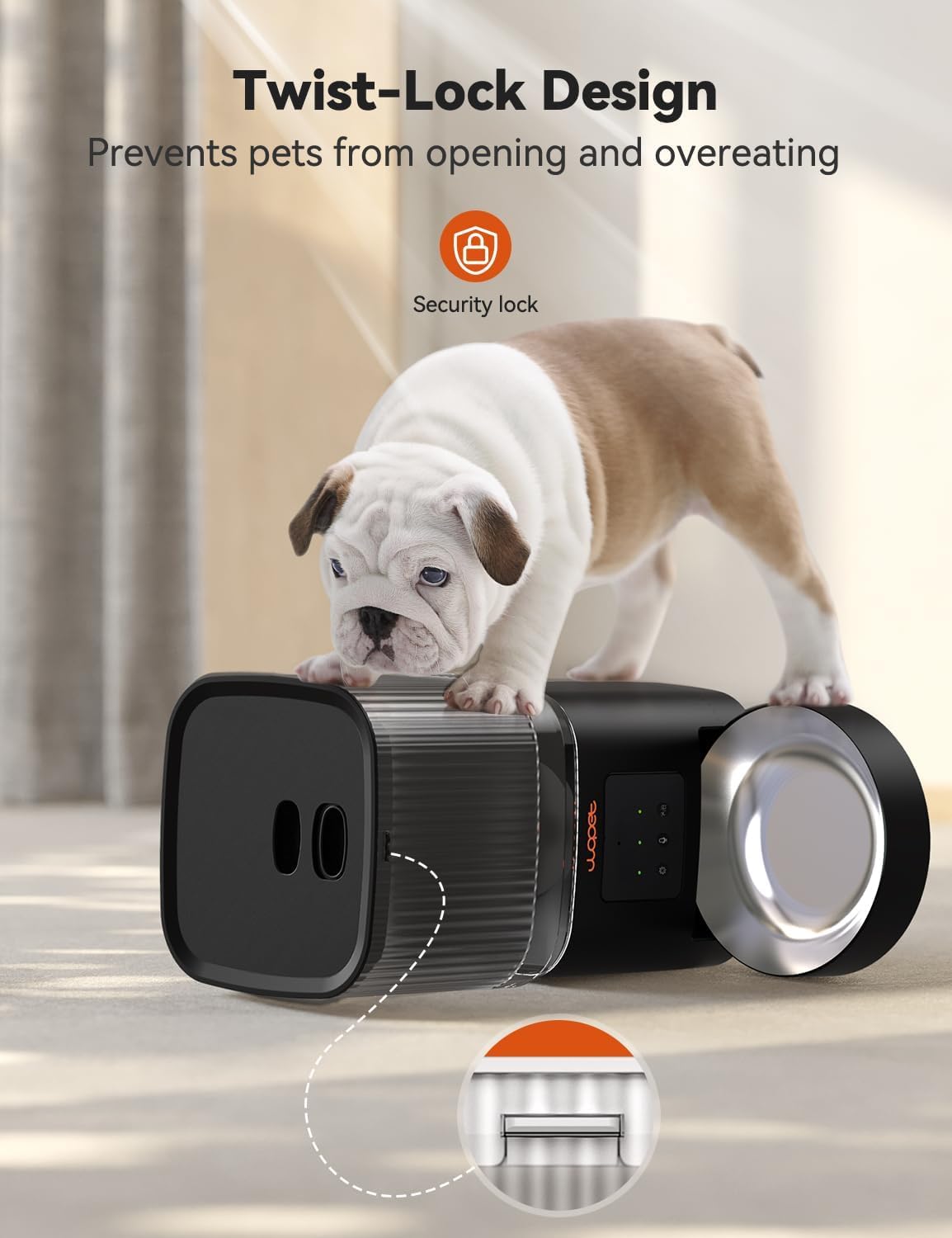 WOPET Automatic Cat Feeder, 5G WiFi Smart Pet Feeder for Dogs and Cats with APP Control, Low Food Sensor, 10s Voice Recorder, Up to 10 Meals Daily, Dual Power Supply, Timed Dog Food Dispenser - image 3