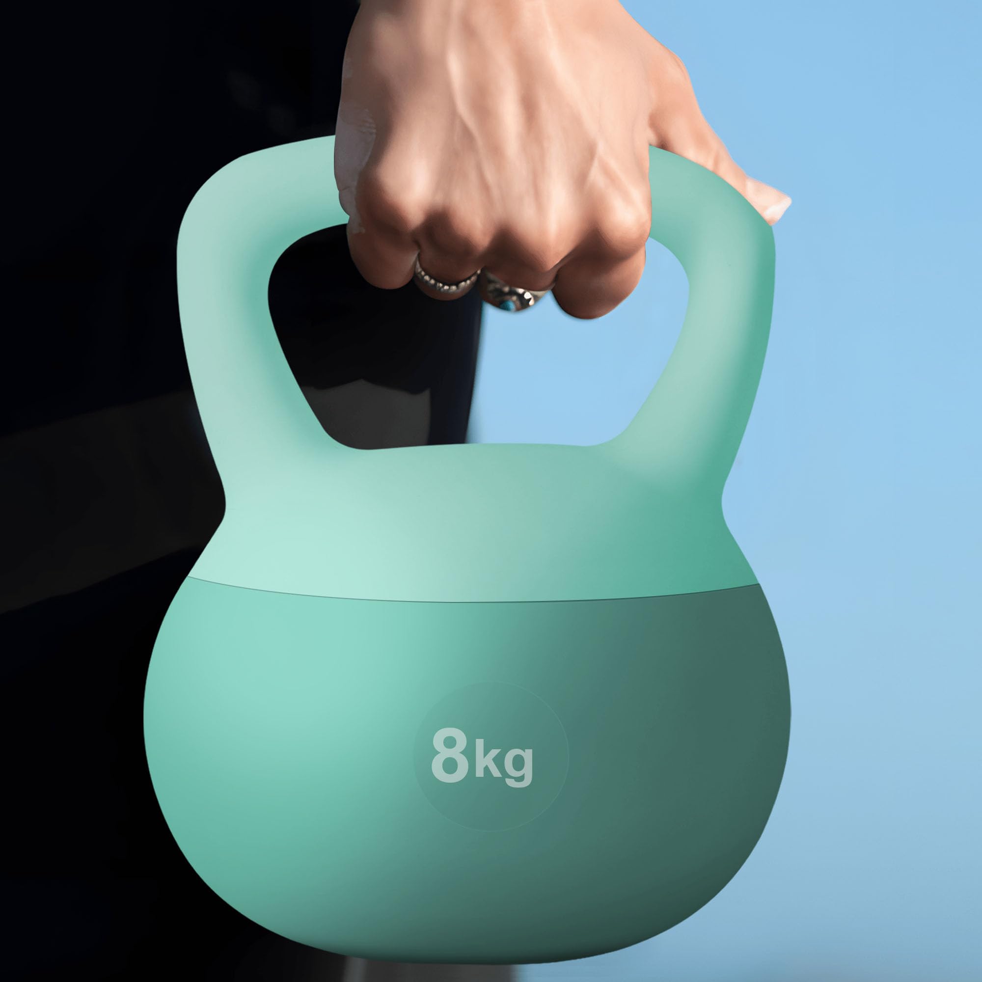 soges Kettlebell aus weichem PVC, gefüllt mit Eisensand, mit breitem, rutschfestem Griff, Krafttraining und Fitness, Training zu Hause und im Fitnessstudio