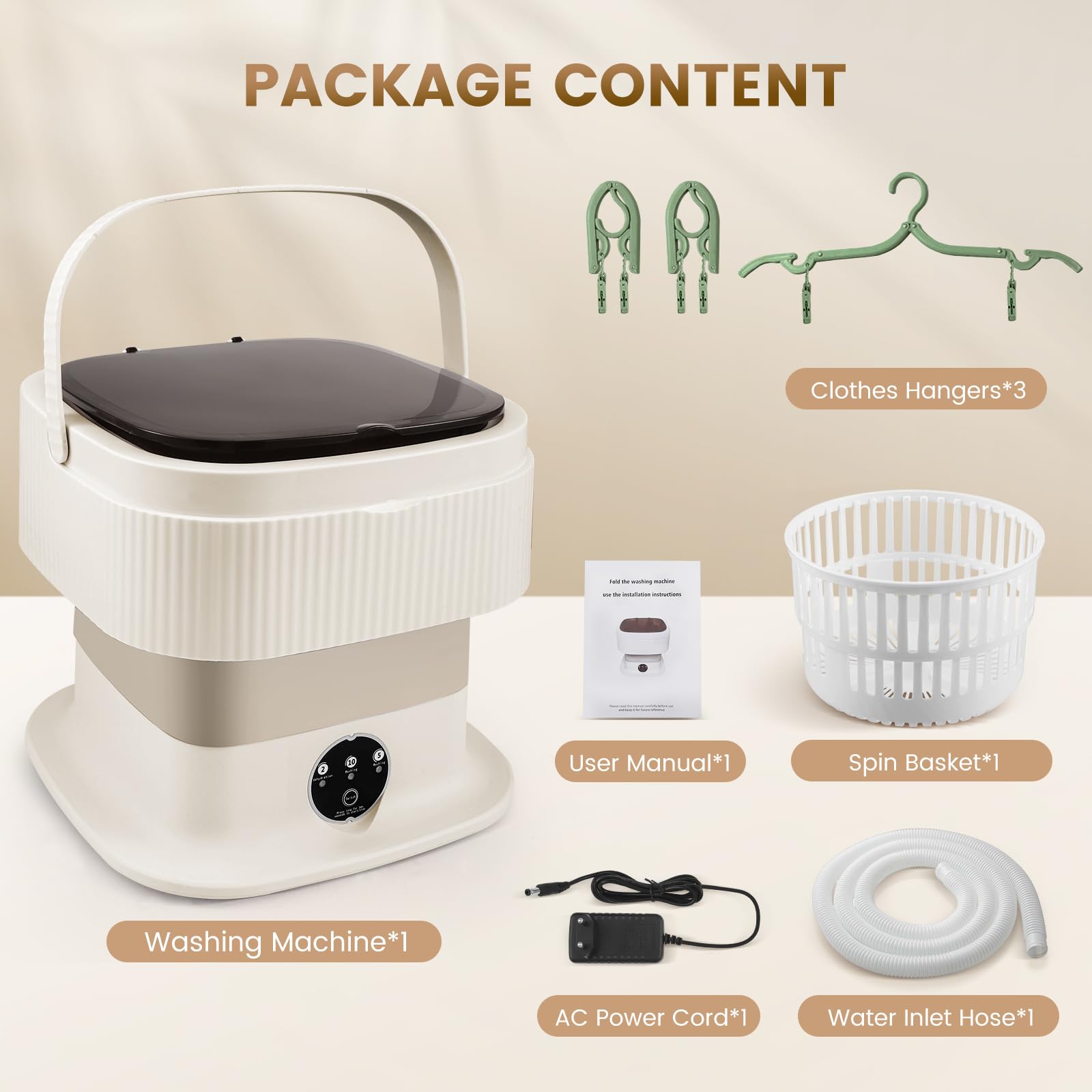 Mini lavadora, 11 L, 2 kg, lavadora de camping, pequeña lavadora plegable con centrifugado, limpieza profunda de ropa interior, ropa de bebé