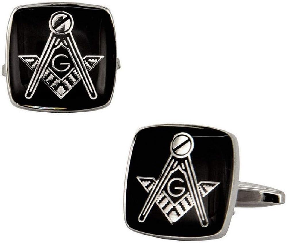 Cuff-DaddyMasonic Compass & Set Silver Cufflinks with Presentation Box