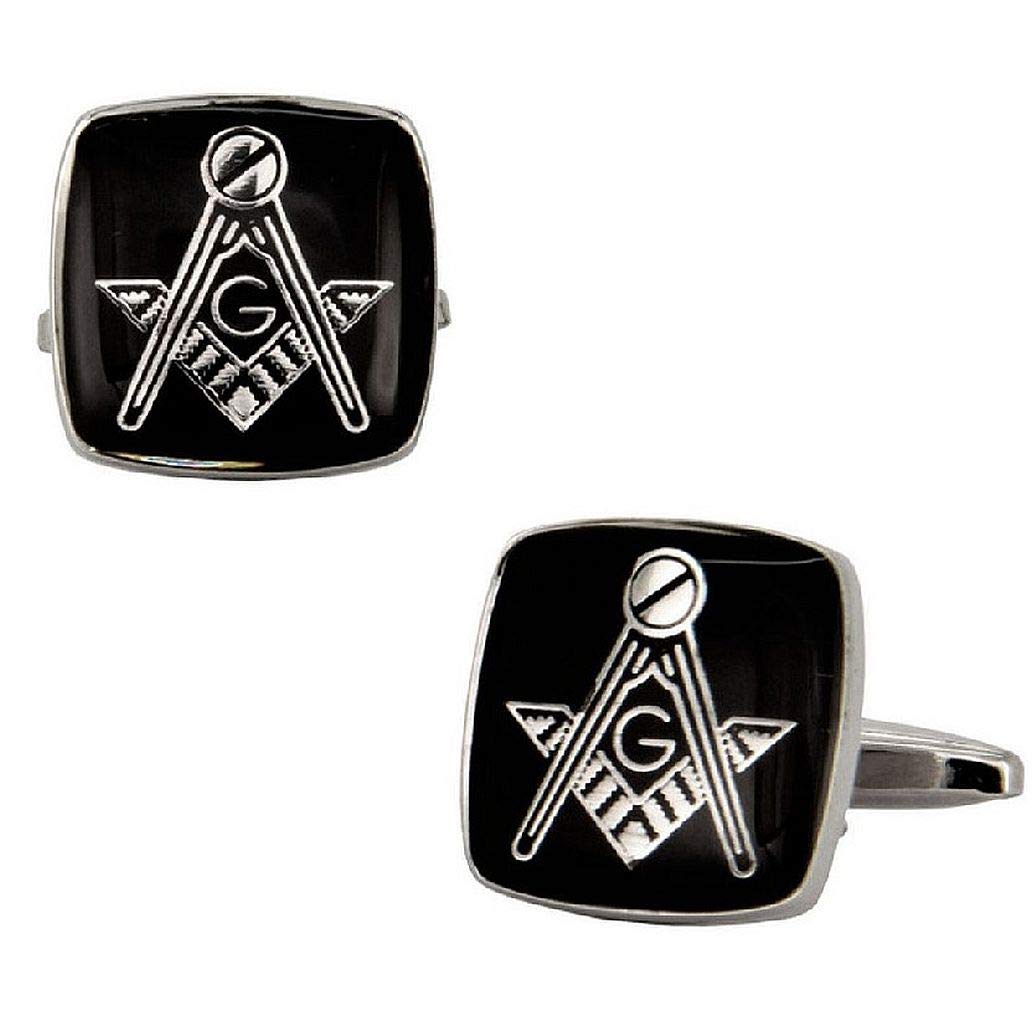Cuff-DaddyMasonic Compass & Set Silver Cufflinks with Presentation Box