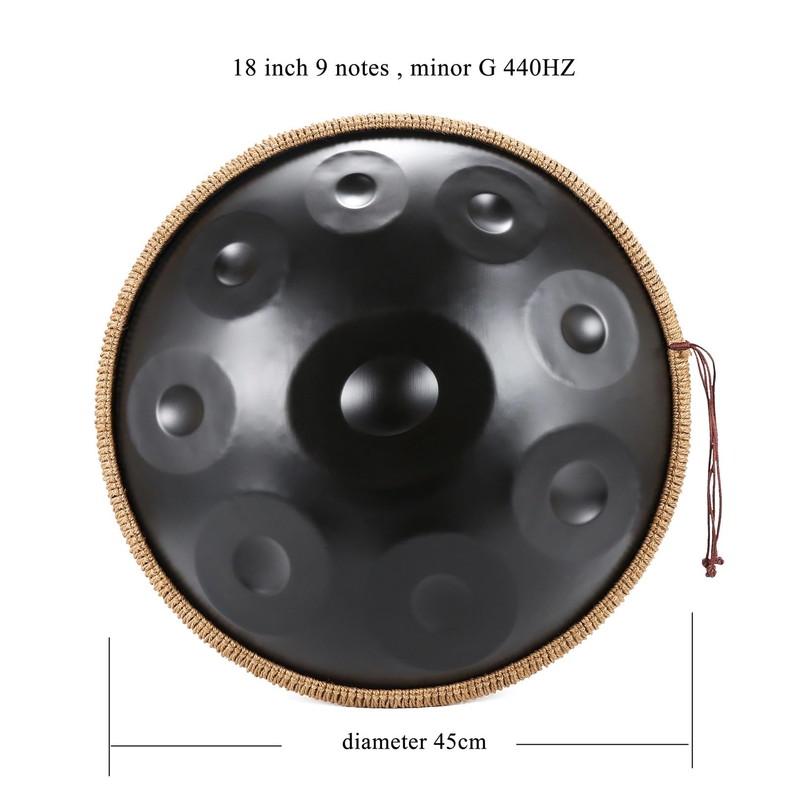 ✡ハンドパン　9音　18インチ　Gマイナー　440hzヨガ　瞑想　楽器 Amazon | 大人用ハンドパンドラム ハンドパン 18インチ Gマイナー