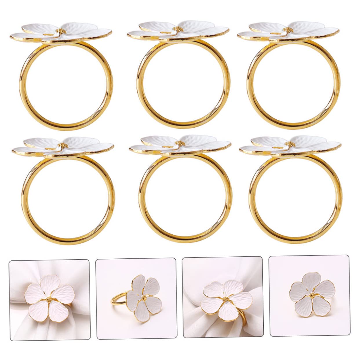 LABRIMP 18piezas Elegantes Anillos De Servilleta Decorativos De Floral para Bodas y Accesorios De Mesa Románticos