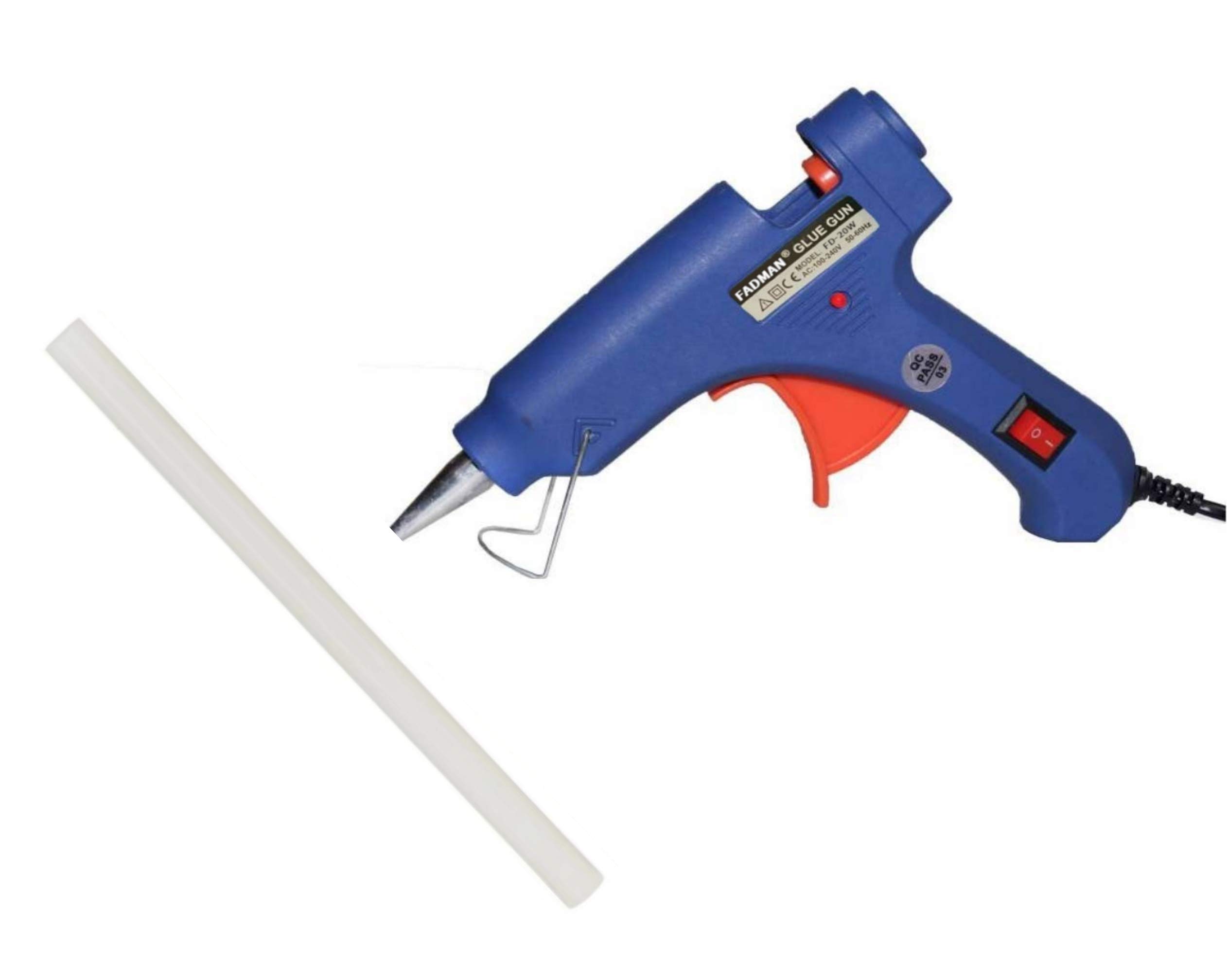 FADMAN (7 MM HOT Adhesive 1 Glue Sticks) with Blue 20 WATT Mini HOT Glue Gun for DIY Craft Work (ON Off Switch Button & Indicator)-image-43