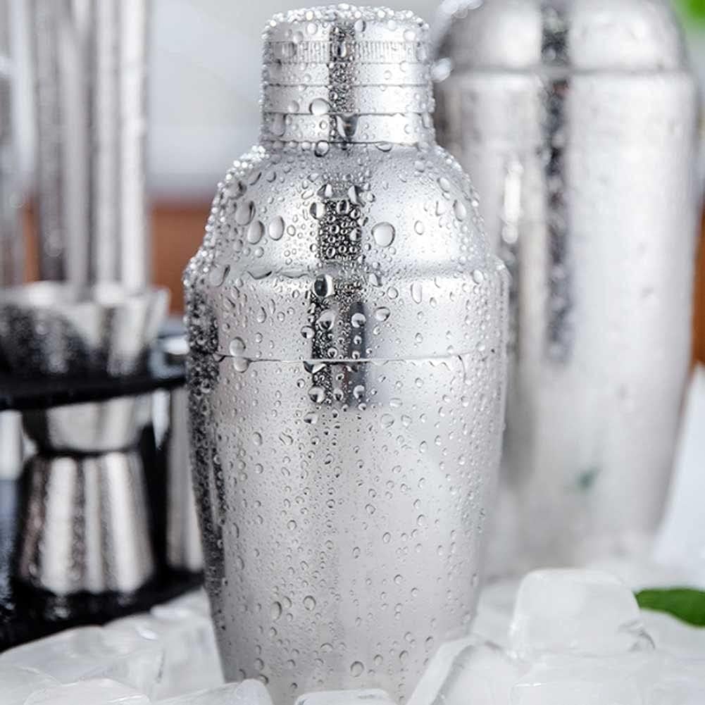 Bartender Kit, 19 Piece Cocktail Shaker Set Stainless Steel Bar Tools with Rotating Stand, 25 oz Shaker Tins, Jigger, Spoon, Pourers, Muddler, Strainer, Tongs, Bottle Stoppers, Opener, Recipes