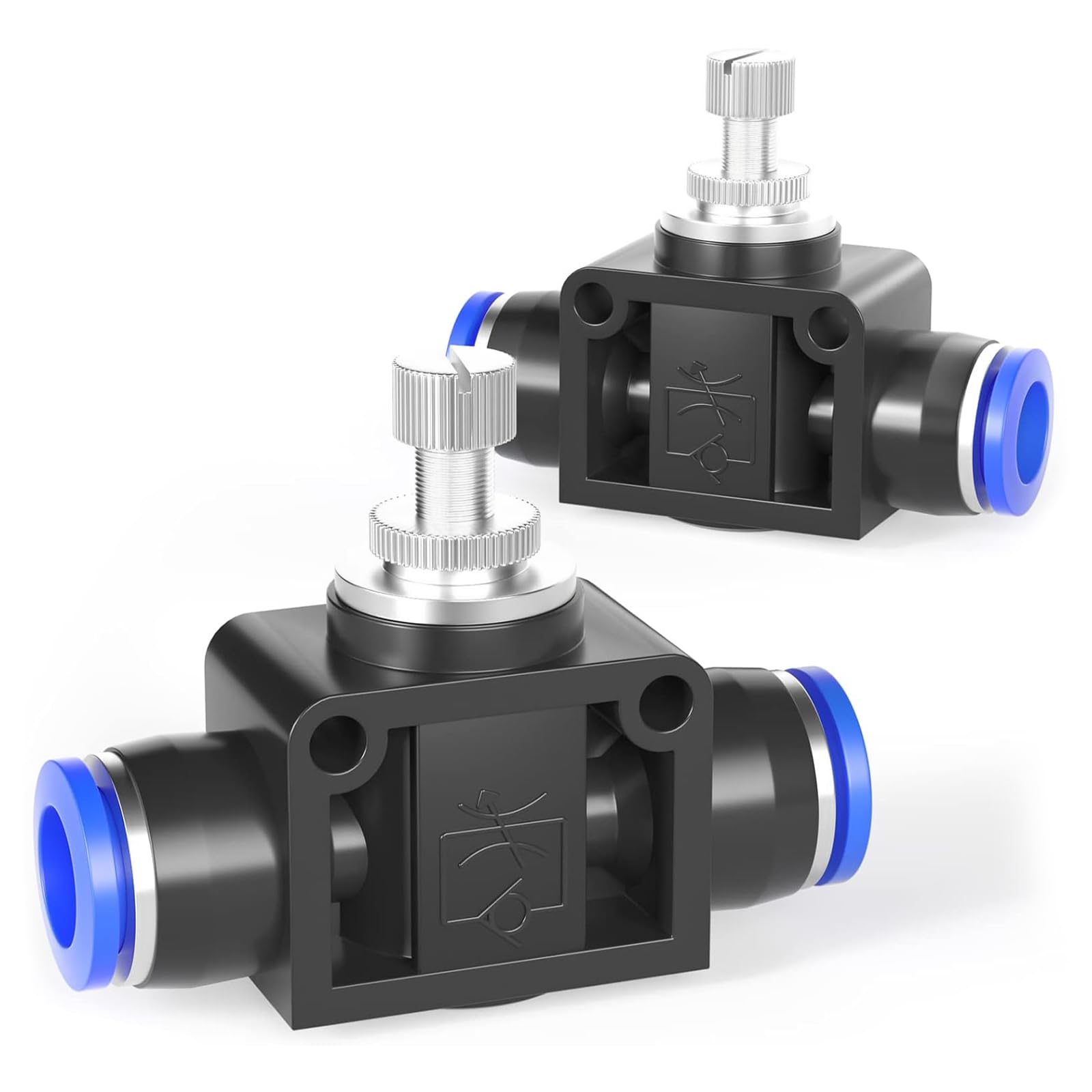 TAILONZ Pneumatic Air Flow Control Valve With Push-to-Connect Fitting, In-Line Speed Controller Union Straight - 6MM Tube OD X 6MM Tube OD SCF-6 (Pack Of 5 - View #2