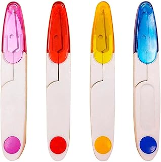4 PCS U-Shaped Yarn Scissors - Scissors for Crafting Enthusiasts - Strong Embroidery Thread Portable Scissors with Protect...