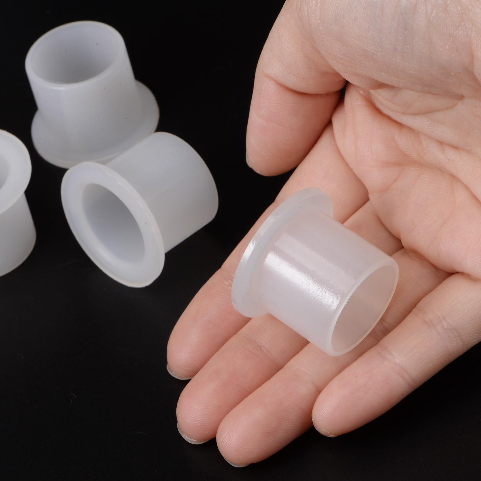 4Pcs de Bagues en Nylon à Collerette [20,1mm de Diamètre Intérieur x 23mm de Diamètre Extérieur x 22mm de Longueur] Bagues en Plastique Nylon pour Arbre, Blanches