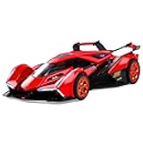 SASBSC Toy Cars Lam Bo V12 Race Car Toys with Light and Sound Diecast Metal Model Cars for 3+ Year Old Boys Pull Back Car Gift Toys for Kids Ages 3-8(Red)