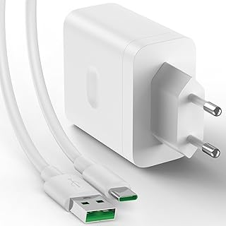ASKUBSKU 65W SUPERVOOC USB Charger & 6A USB C Cable for OPPO Reno8 T/Reno7/Reno6/Find X3 Pro/X3 Neo/X2 Pro/N2 Flip & More