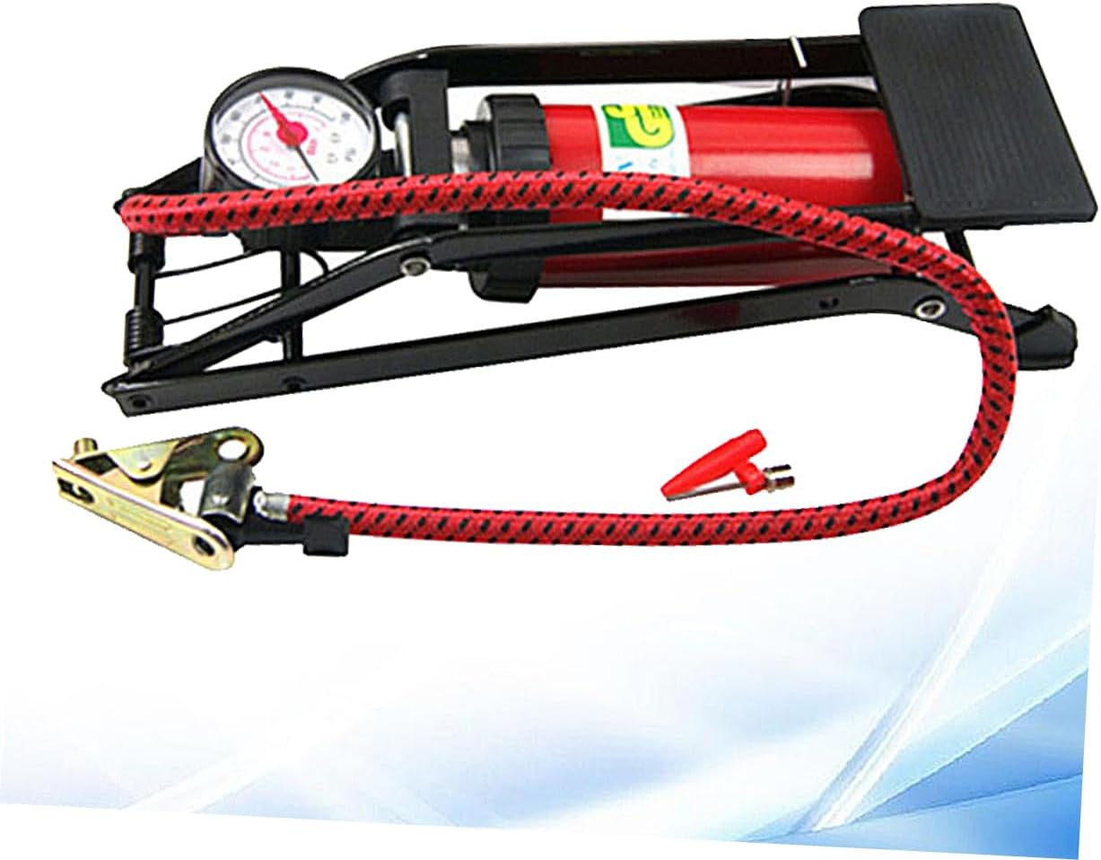 High-Pressure Foot Pump for Bike Tire Car Tire Air Pump Portable Inflator Pressure Gauge