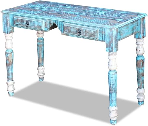 Miniatura 6 de Escritorio de madera recuperada maciza, escritorio de escritura, escritorio de computadora, mesas de consola, escritorio de dormitorio, mesa de