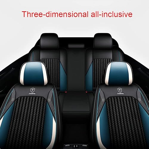 Miniatura 5 de Ruberpig Juego completo de fundas de asiento de coche de lujo adecuadas para Mazda CX3 2015-2021 tejido de seda de hielo y asiento de cuero, 5