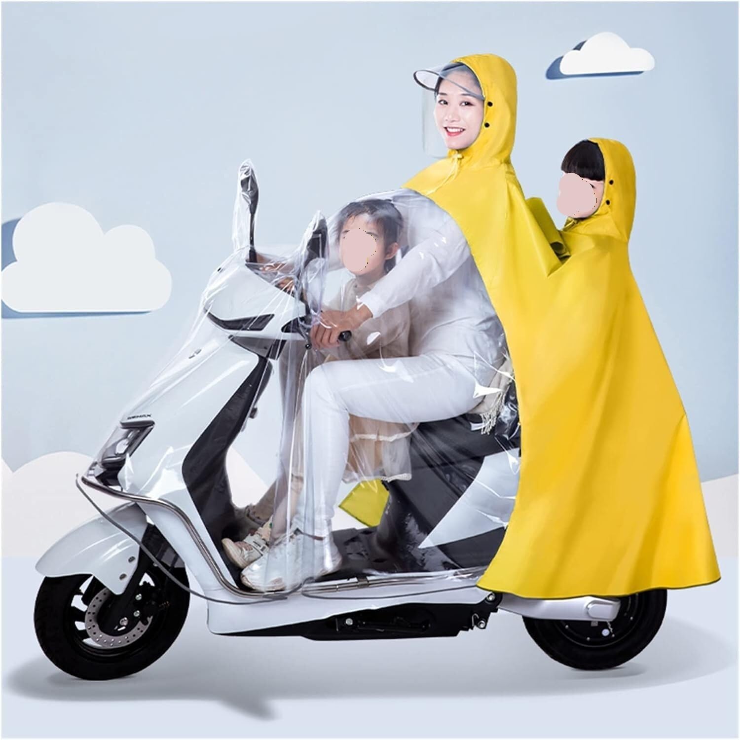 Dqzrtueca Yellow Cycling Rain Poncho With Mirror Cover For Bike E-Bike Scooter Motorcycle Multicolor 4XL/5Xl(,5Xl)