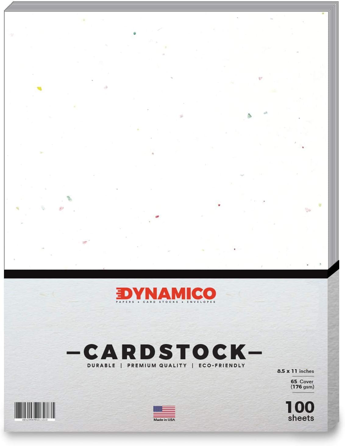 Speckled White Cardstock Paper – 8 1/2 x 11" Medium weight 65 LB (175 gsm) Cover Card Stock - for Cards, Invitations, Brochure, Award, and Stationery Printing - 100 Sheets Per Pack