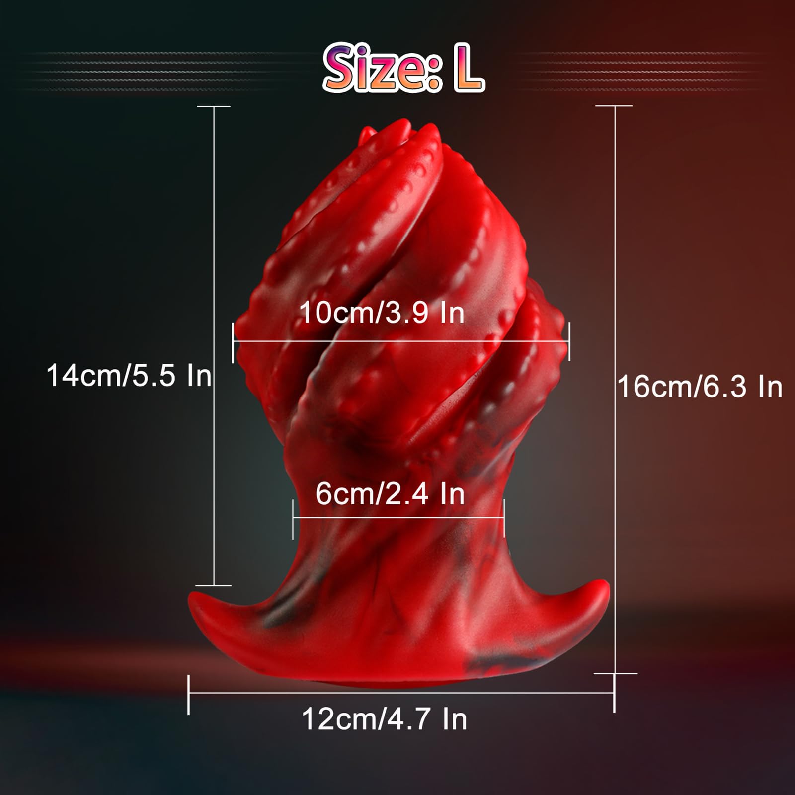 AMAZBEE Plug anale gigante Dildo anale in silicone per donne Monster Butt Plug Massaggio Prostata Trainer anale grande per la dilatazione anale (L)