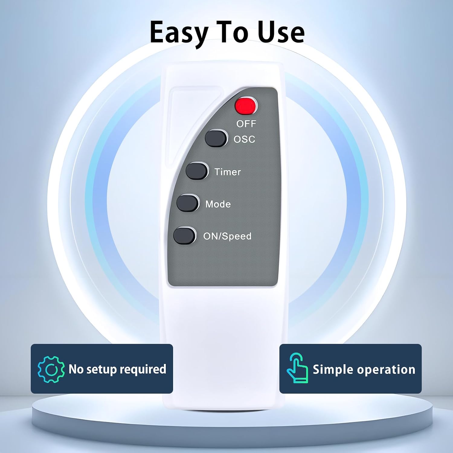 Wall Mount Fan Remote Control Replacement for Comfort Zone 16" CZ16WR, 3 Speed, Timer and Oscillate