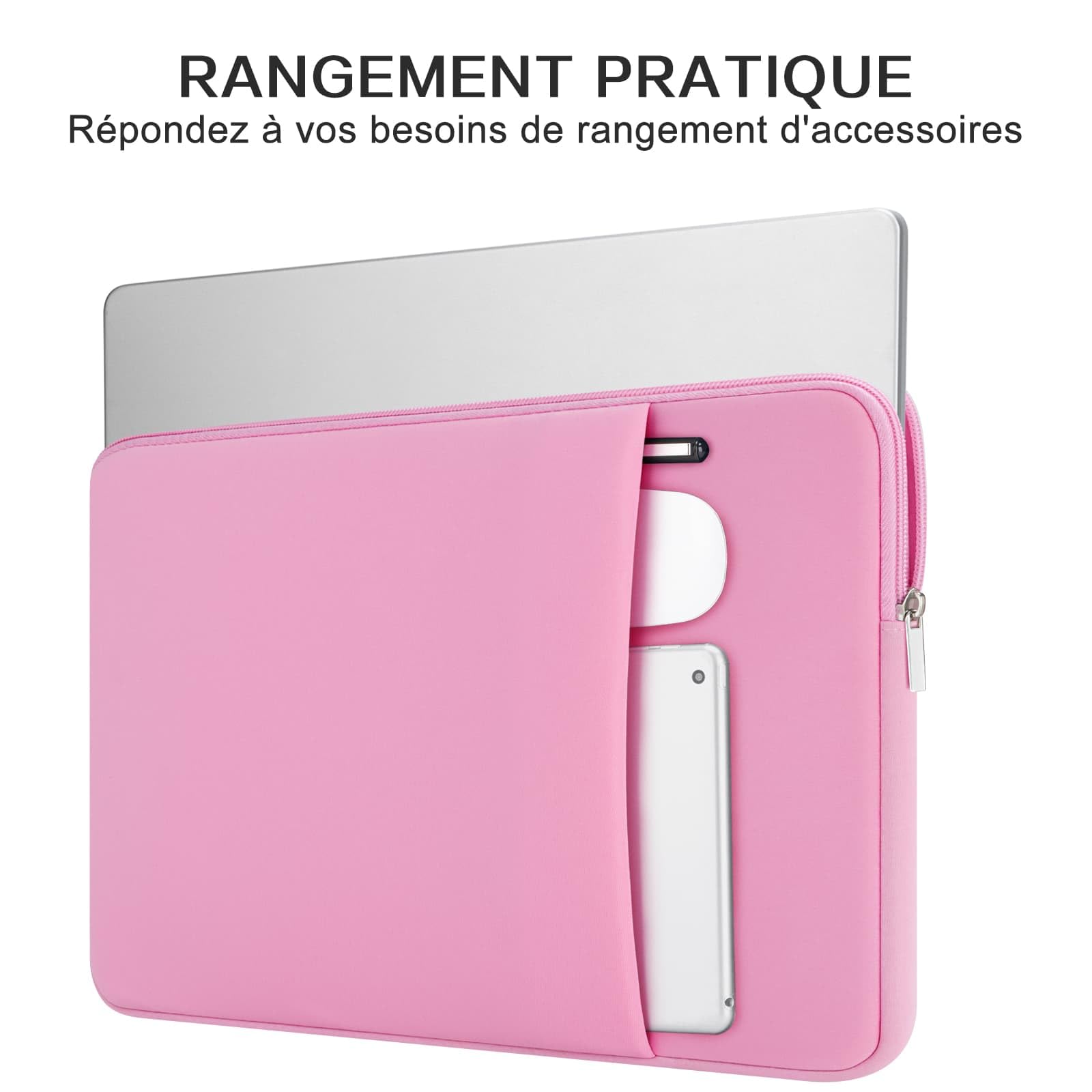 RAINYEAR Housse pour Ordinateur Portable Compatible avec Notebook Chromebook Ultrabook 13,3 Pouces, Macbook Air 13 Pouces A1369 A1466 Macbook Pro A1278 Étui de Protection (Rose)