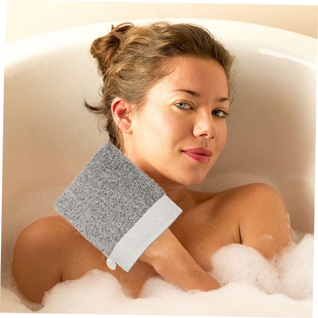 8 piezas de jabón espuma guantes de masaje soporte para rejilla de jabón cuerpo luffa bolsa exfoliante con jabón baño luffas lino máquina de burbujas de jabón tomar un
