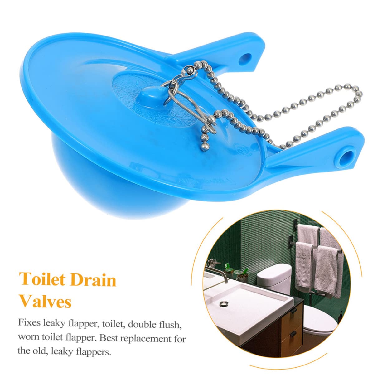 NUOBESTY 3 Sätze Abtropfenventilkautschukstopfen Abtropfen Kette Ersatzteile Für Toilettenklappen Haken Ersatz-toilettenklappe Reparaturteile Für Toiletten Pvc Blau 2 Stücke * 3