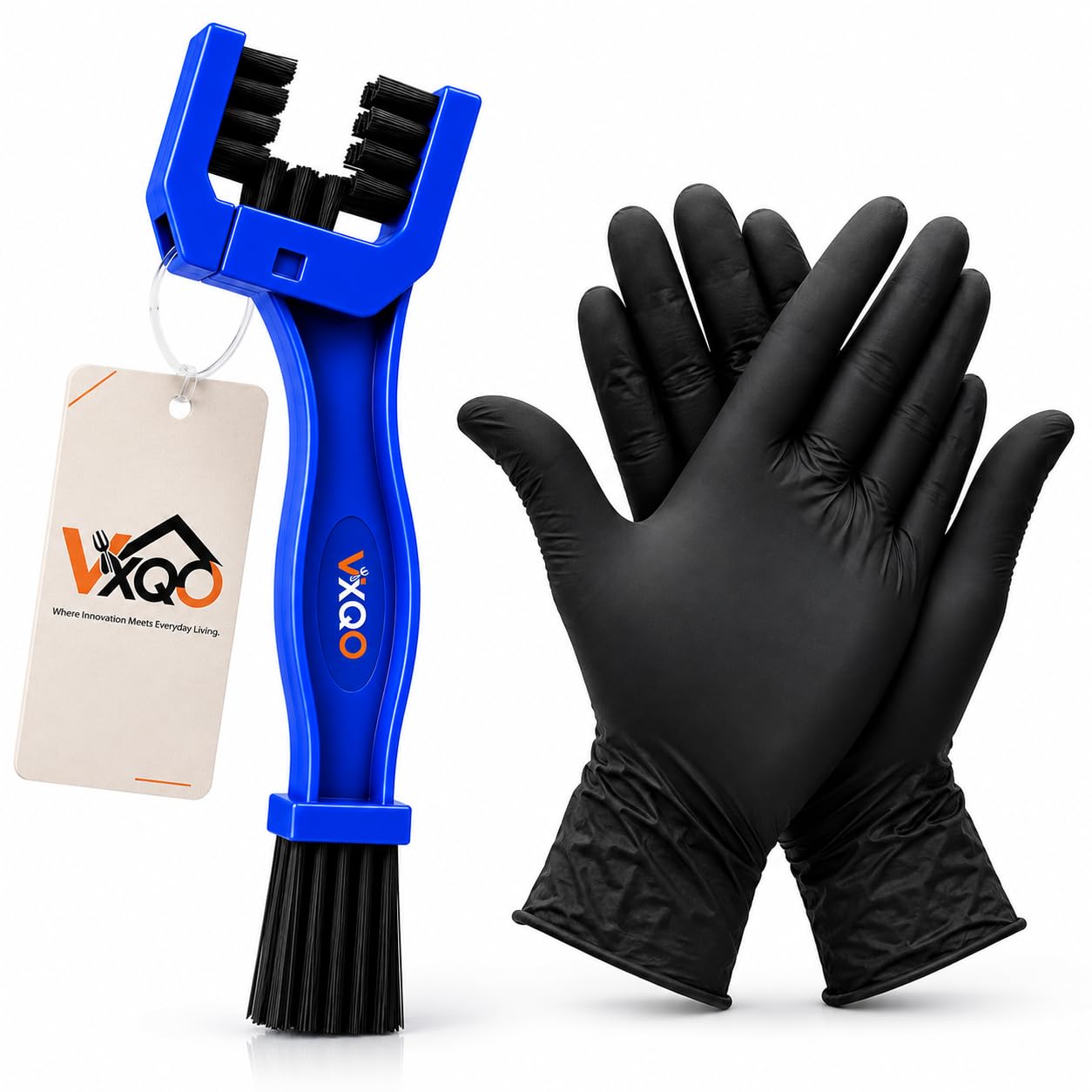 Motorcycle Chain Cleaner Brush Kit with 2 Latex Free Nitrile Gloves, 3-Sided Bike Chain Cleaning Tool for Cycle Motorcycle Maintenance & Detailing-picture-35