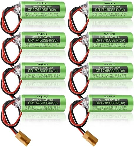 (8 piezas) 3V CR17450SE-R A98L-0031-0012 - CR17450-17450 2500mah PLC batería+enchufe no recargable para FANUC CNC System Equipo electrónico especial