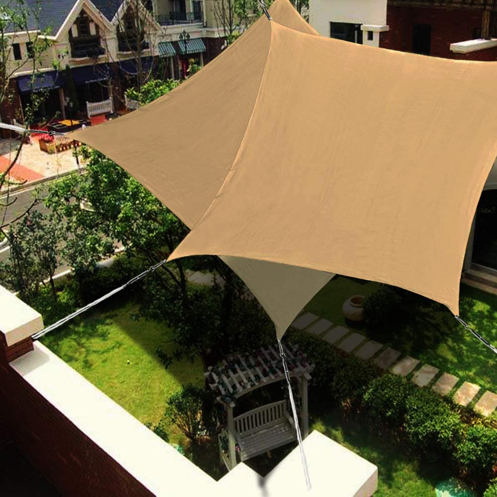 Blanketswarm-Markise 6 x 6,2 m, Pergola aus Segeltuch, 90% Sonnenlichtschutz, mit freiem Seil, für Garten und Balkon – Cremefarben