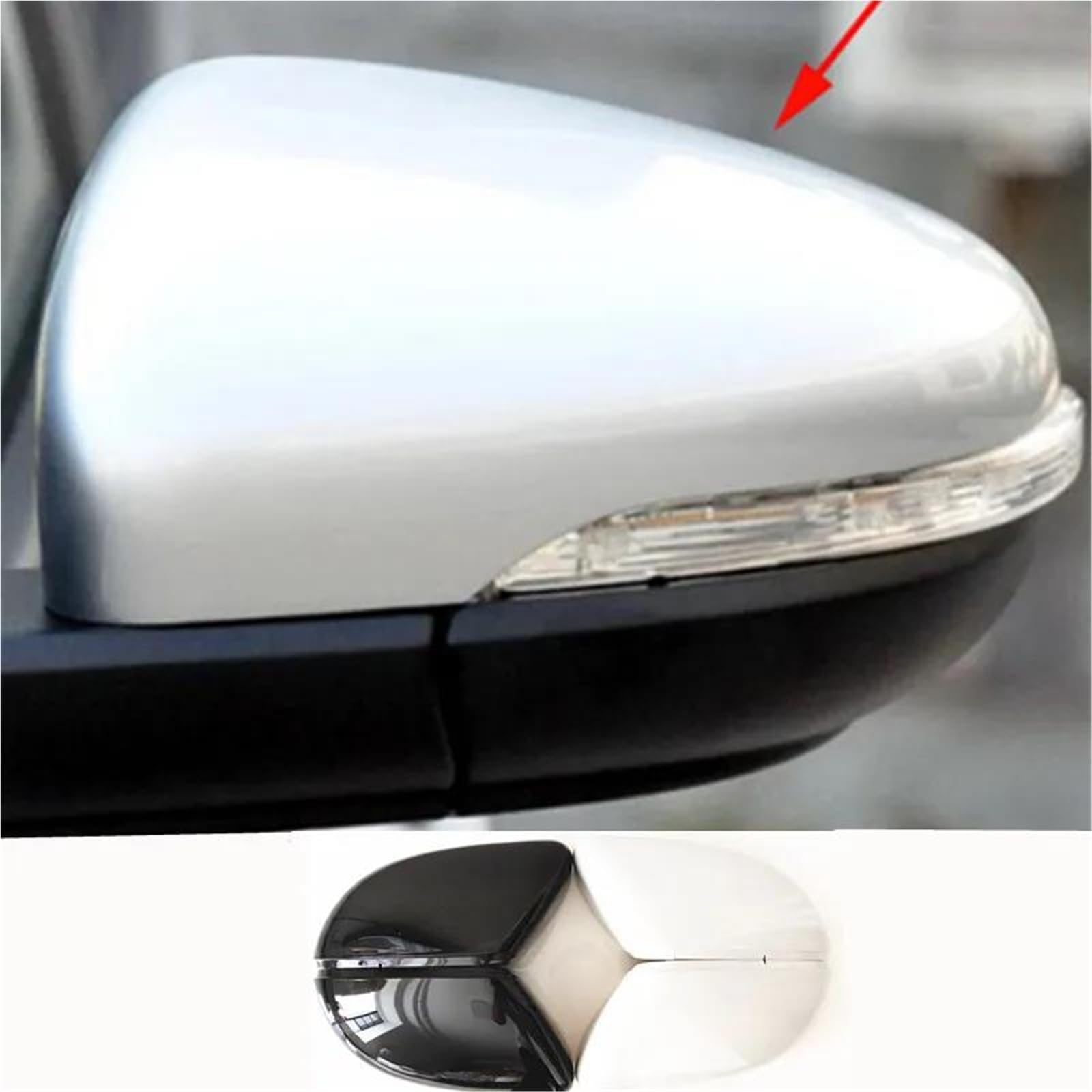 Retroviseurs Paire De Coques De Rétroviseurs Pour VW Pour Golf 6 Pour MK6 Pour GTI R20 Pour Touran 2011-2015 Coques De Rétroviseur Extérieur Lateraux Coque(BLANC)