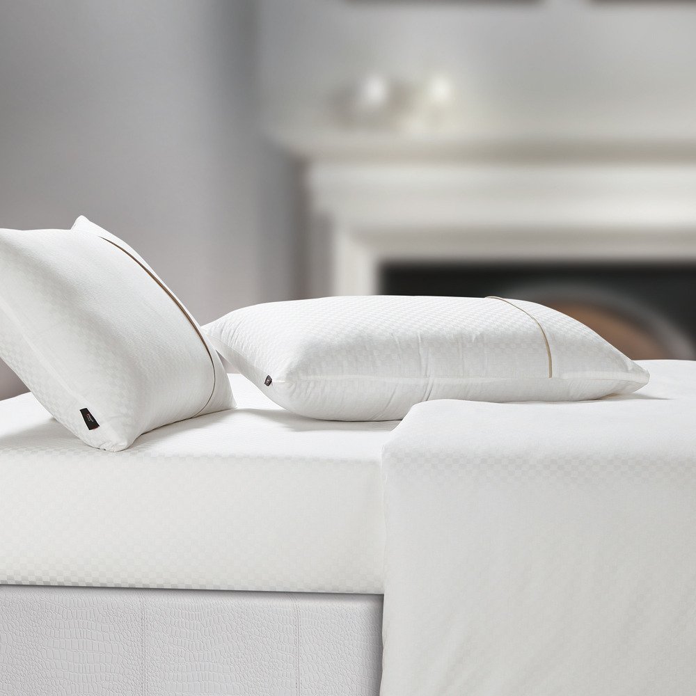 Spread Spain Oxford Cotton 400 Thread Count 1 pc Large Throw Pillows Cover 22 x 34 Inches for Bed and Couch Decorative Pillow Insert Geometric Pattern - White