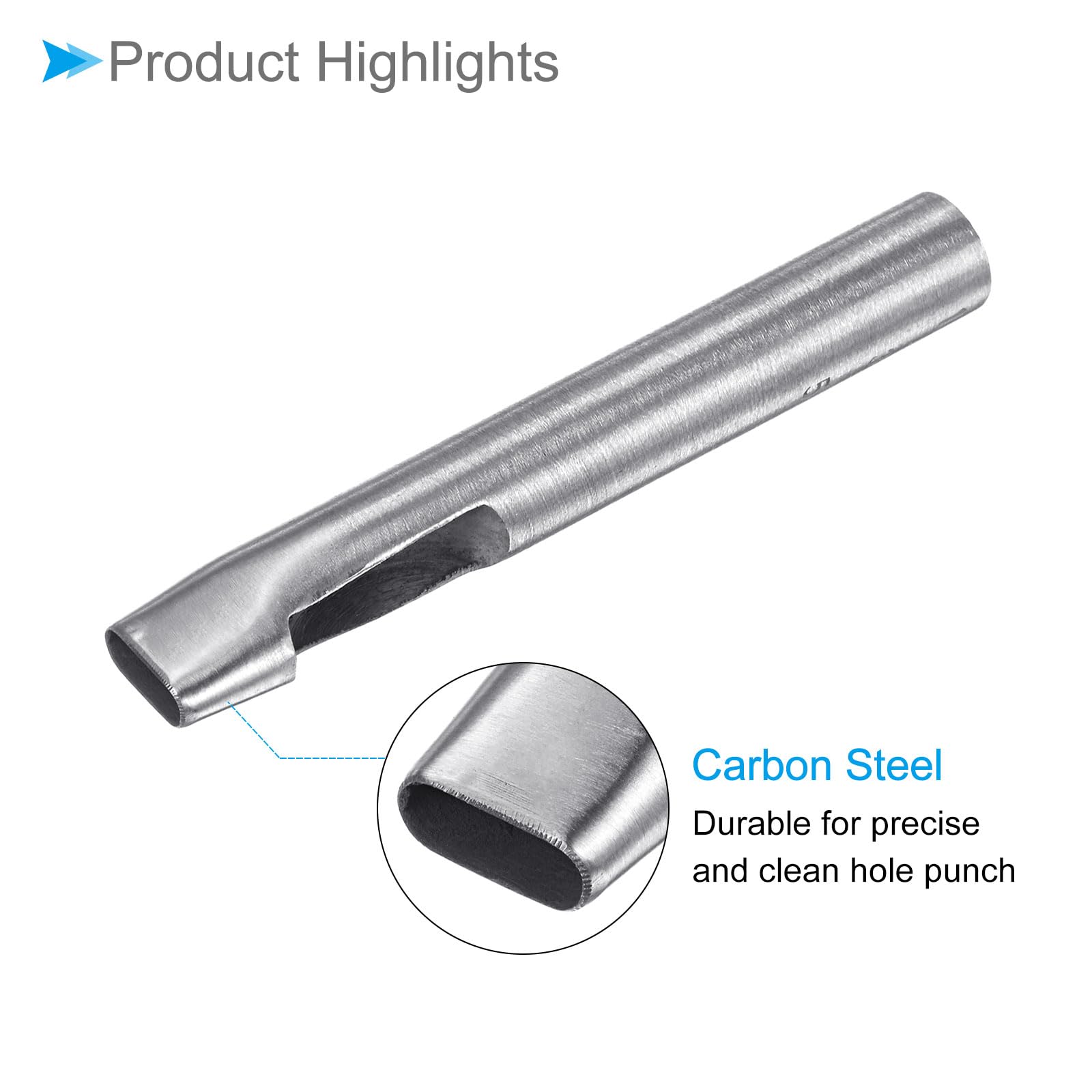 CoCud Hollow Punch, 5mm x 13mm Hole, 45# Steel Oval Shaped Gasket Tool - (Applications: for Leather DIY Leathercraft Wallet) - Image 4